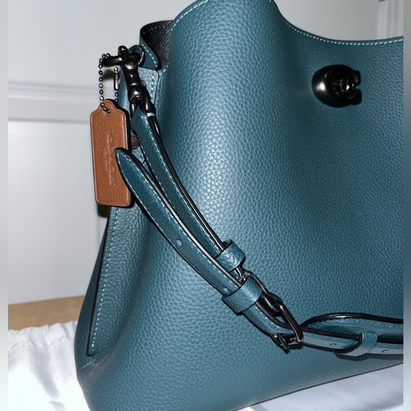 Coach Teal and Black Shoulder Bag - Picture 7 of 11